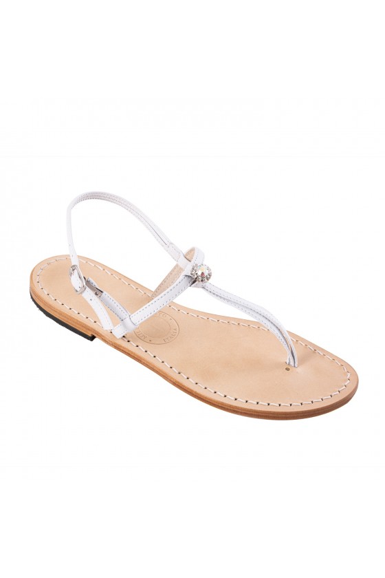 Cinque Terre Handmade Jeweled Leather Flat sandals